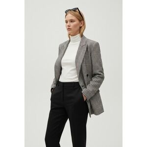 Westbury Houndstooth‎ Oversized Women's Wool Blazer Double Breasted Size Large